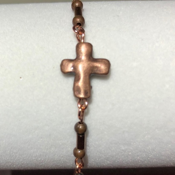 Copper Cross Bracelet - Picture 1 of 4
